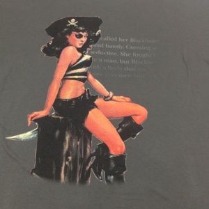 Blackheart Spiced Rum pinup girl graphic t shirt